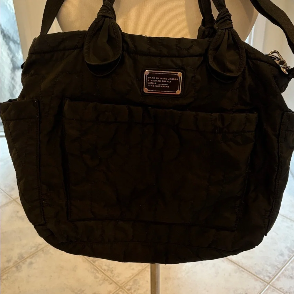 Marc Jacobs Removable Adjustable Strap Zippered Black Baby Bag/Tote Bag